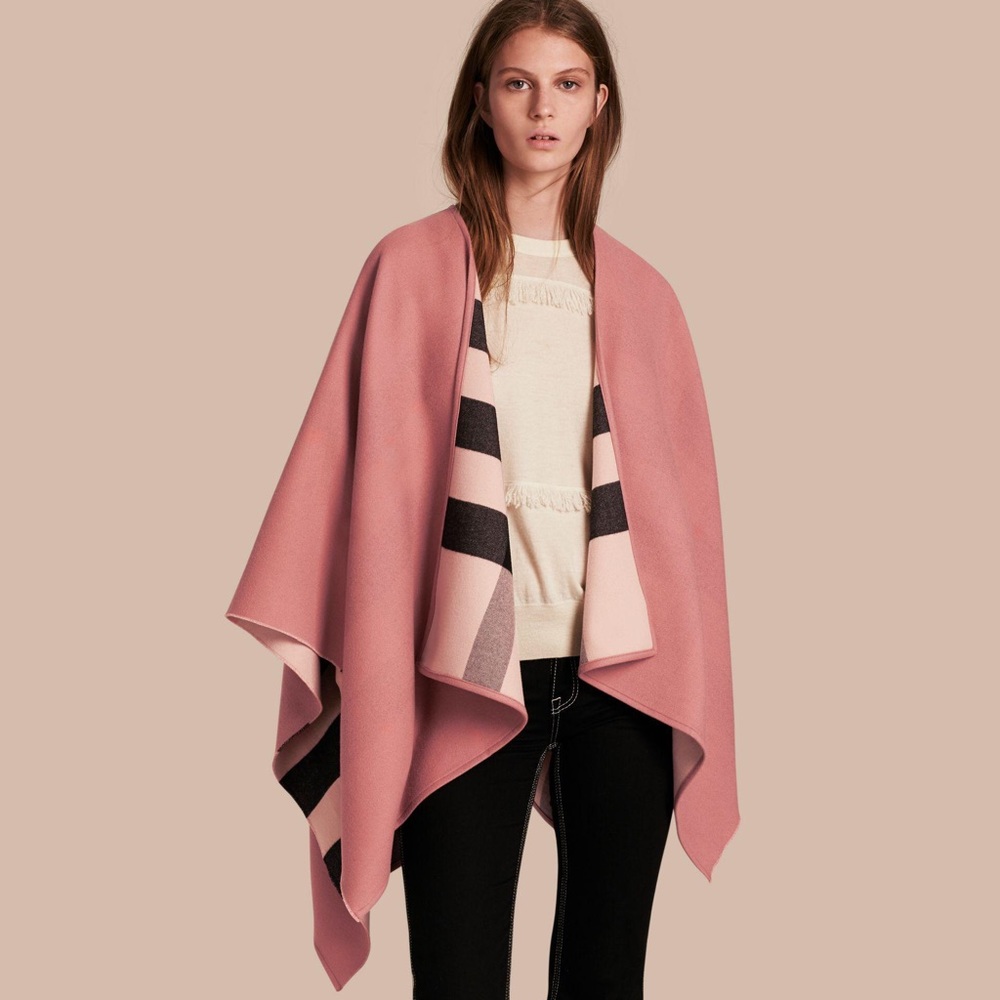 $950 burberry reversible wool check wrap NWT - Picture 1 of 13